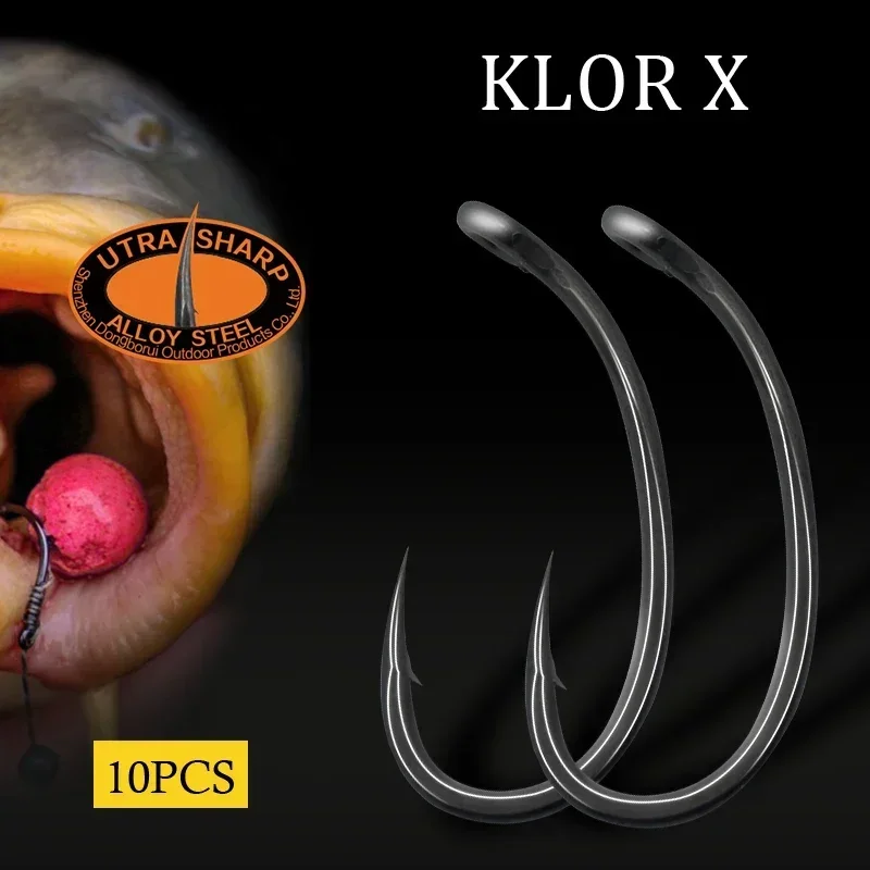 Fishing Hook Assortment - 10pcs Karpervissen Haak Gebogen Lange Schacht