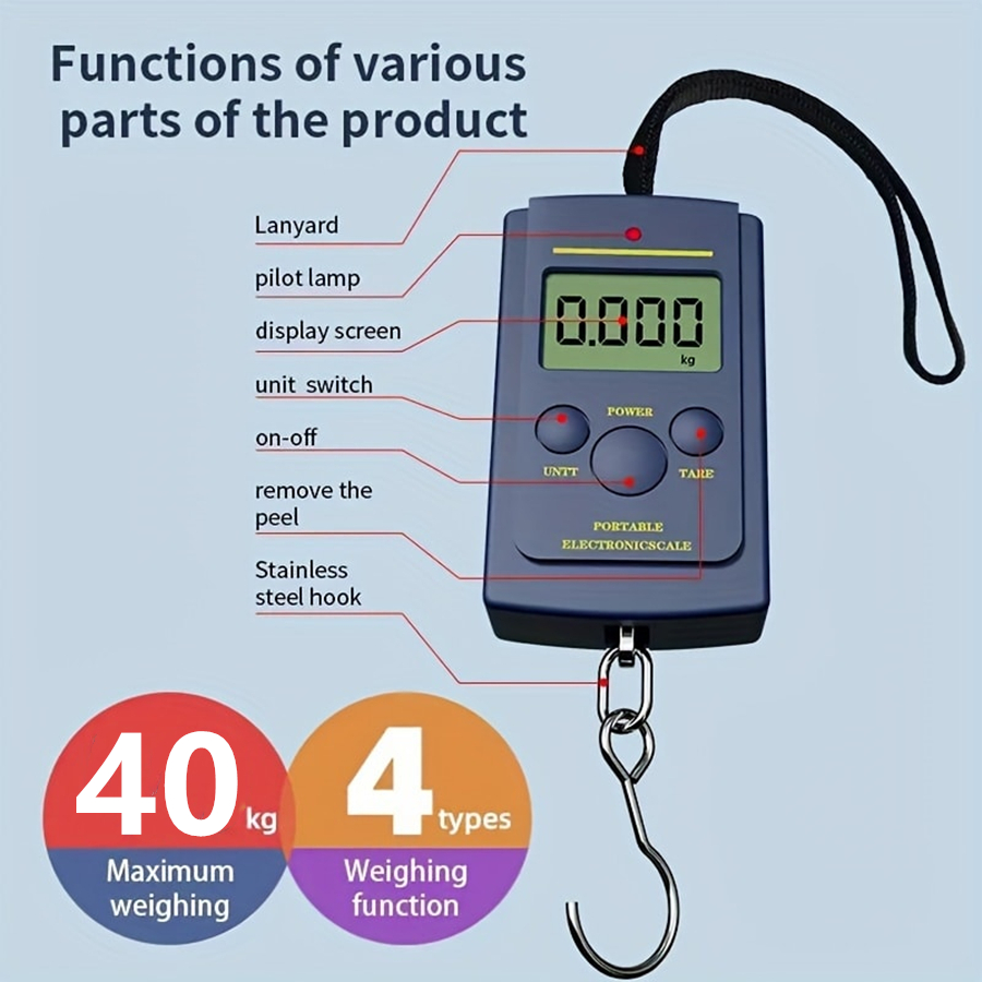 Fishing Hook - 40kg multifunctionele mini elektronische digitale draagbare