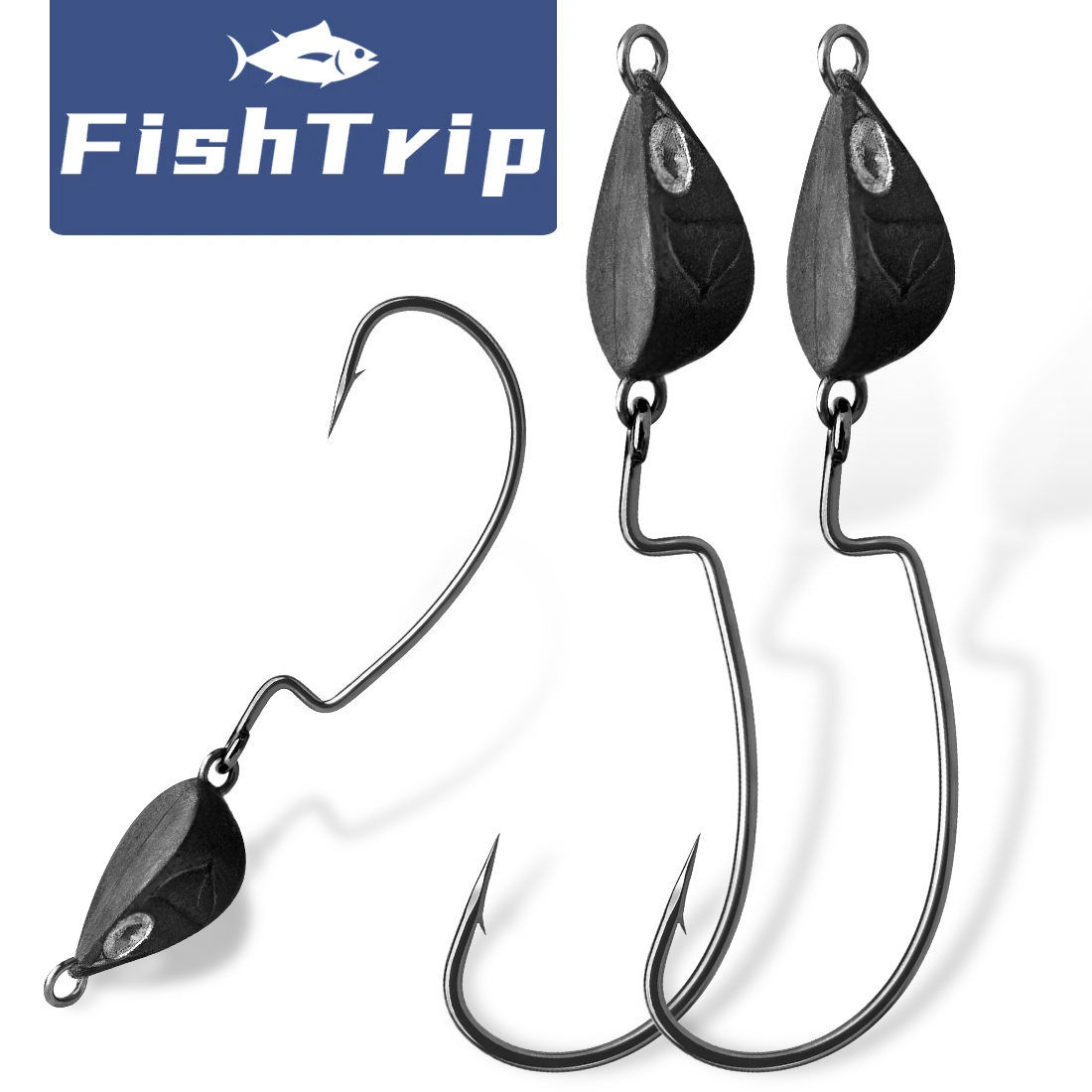 Fishing Hook Weedless - FishTrip 10 stuks Jig Head Vishaak