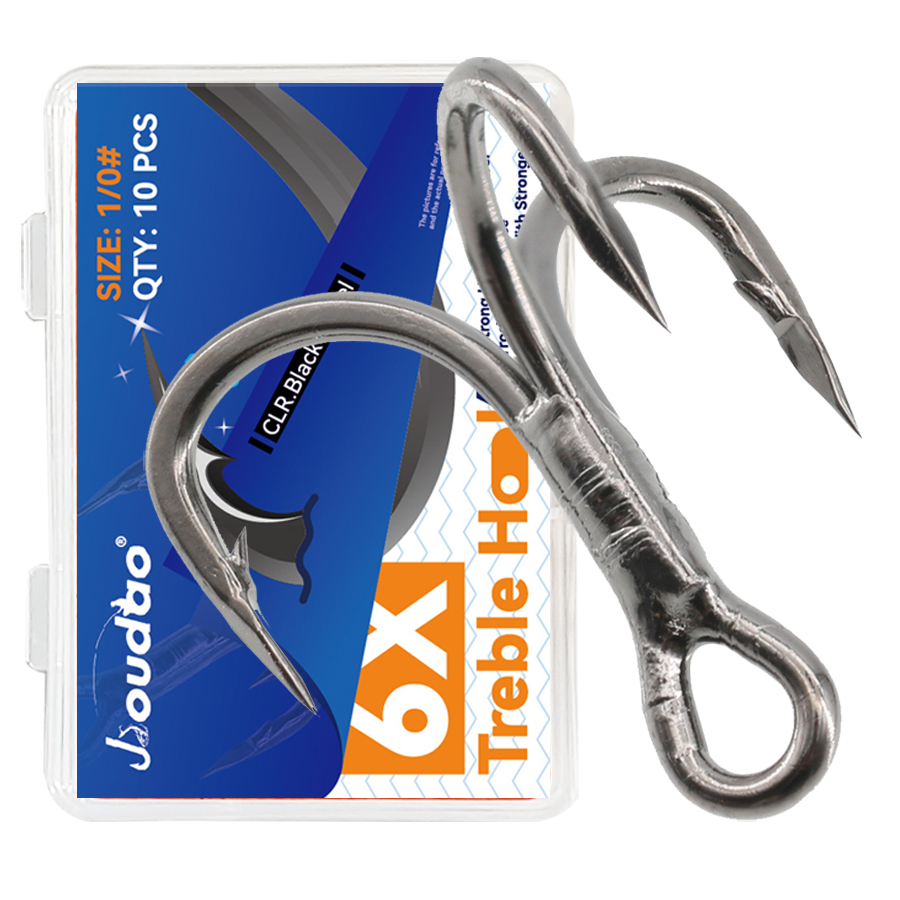 Fishing Hook Assortment - 6X Vissen Dreggen Zwart 10 stks/doos