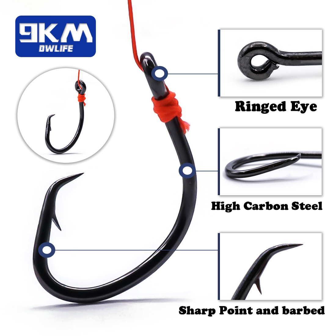 9KM Cirkel Haken 25 ~ 50 Stuks - Fishing Hook Circle recensie en prijs