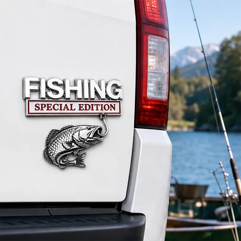 Chrome Fishing Car Badge Metal - Fishing Hook recensie en prijs